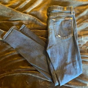 7 for all Mankind medium wash, skinny jeans